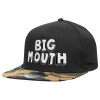 Adult Flat Snapback Hat Black/Camouflage, (100% COTTON TWILL, ADULT, UNISEX, ONE SIZE)