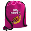 Backpack pouch GYMBAG Fuchsia, with pocket (40x48cm) & thick cords