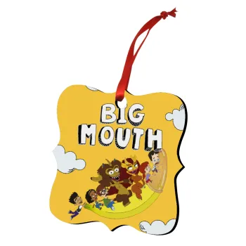 Big mouth, Christmas ornament polygon wooden 7.5cm