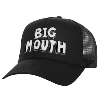 Big mouth, Καπέλο Ενηλίκων Structured Trucker, με Δίχτυ, Μαύρο (100% ΒΑΜΒΑΚΕΡΟ, ΕΝΗΛΙΚΩΝ, UNISEX, ONE SIZE)