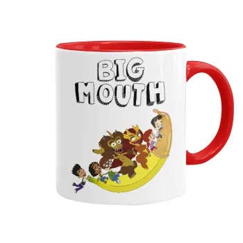 Big mouth, Κούπα χρωματιστή κόκκινη, κεραμική, 330ml