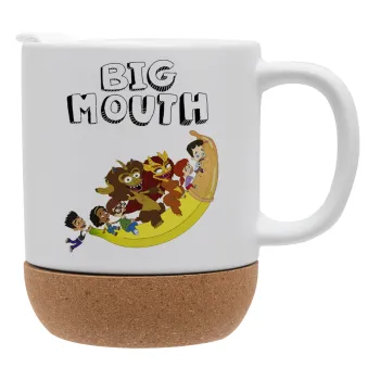 Big mouth, Κούπα, κεραμική με βάση φελού και καπάκι (ΜΑΤ), 330ml