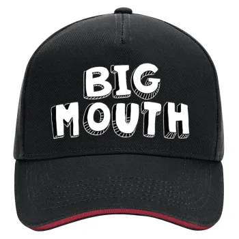 Big mouth, DRILL Καπέλο Ενηλίκων Ultimate ΜΑΥΡΟ/ΚΟΚΚΙΝΟ, (100% ΒΑΜΒΑΚΕΡΟ, ΕΝΗΛΙΚΩΝ, UNISEX, ONE SIZE)