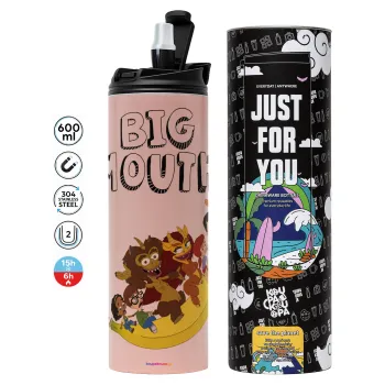 Big mouth, Tumbler stainless steel PINK 600ml
