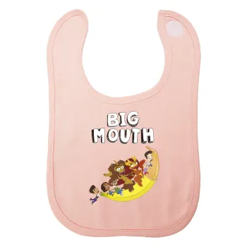 Big mouth, Σαλιάρα με Σκρατς ΡΟΖ 100% Organic Cotton (0-18 months)