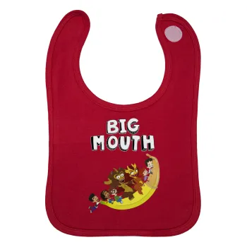 Big mouth, Σαλιάρα με Σκρατς Κόκκινη 100% Organic Cotton (0-18 months)