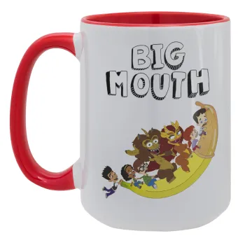 Big mouth, Κούπα Mega 15oz, κεραμική Κόκκινη, 450ml