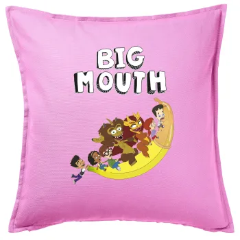 Big mouth, Sofa cushion Pink 50x50cm includes filling