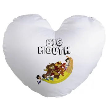 Big mouth, Μαξιλάρι καναπέ καρδιά 40x40cm περιέχεται το  γέμισμα