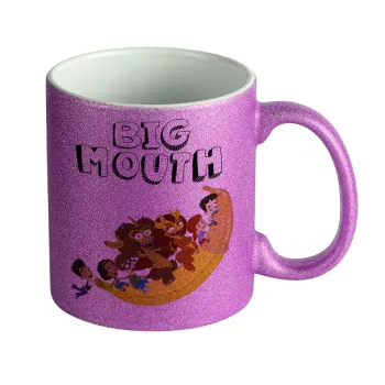 Big mouth, Κούπα Μωβ Glitter που γυαλίζει, κεραμική, 330ml