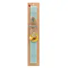 Easter Set, wooden keychain & aromatic flat Easter candle (30cm) (TURQUOISE)