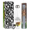 Easter candle, metallic white thermos bottle (500ml) & aromatic flat candle (30cm) (GRAY)