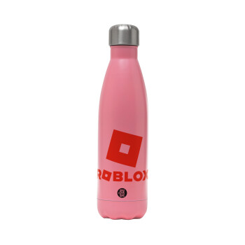 Roblox red, Metal mug thermos Pink Mat (Stainless steel), double wall, 500ml