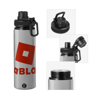 Roblox red, Metallic water bottle with safety cap, 850ml aluminum