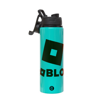 Roblox red, Metallic water bottle with safety lid, 850ml aluminum