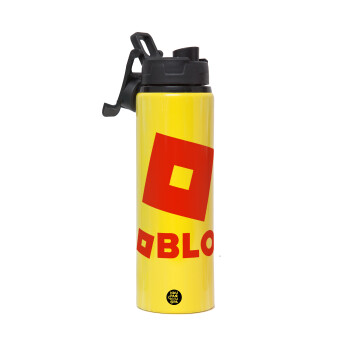 Roblox red, Metallic water bottle with safety lid, 850ml aluminum