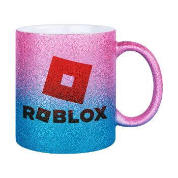 Roblox red, Κούπα Χρυσή/Μπλε Glitter, κεραμική, 330ml