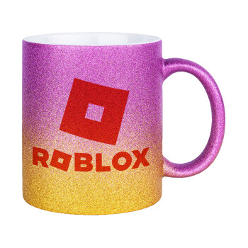 Roblox red, Κούπα Χρυσή/Ροζ Glitter, κεραμική, 330ml