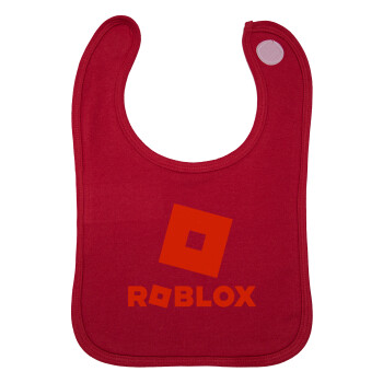 Roblox red, Σαλιάρα με Σκρατς Κόκκινη 100% Organic Cotton (0-18 months)