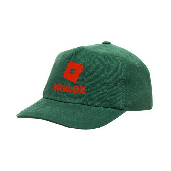 Roblox red, Καπέλο παιδικό Baseball, 100% Βαμβακερό Drill, ΠΡΑΣΙΝΟ (ΒΑΜΒΑΚΕΡΟ, ΠΑΙΔΙΚΟ, ONE SIZE)