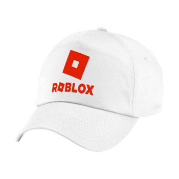 Roblox red, 5-Panel Cap White, 100% Cotton (Twill), (UNISEX, ONE SIZE)
