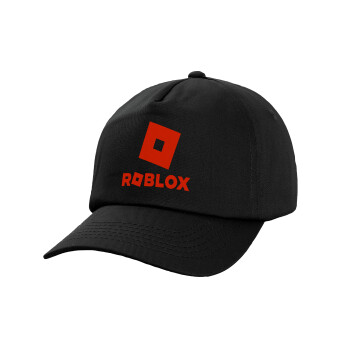 Roblox red, Adult Baseball Cap, 100% Cotton, Black (COTTON, ADULT, UNISEX, ONE SIZE)