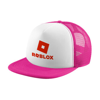 Roblox red, Καπέλο Soft Trucker με Δίχτυ Pink/White 
