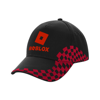 Roblox red, Adult Cap RACING Ultimate Black/Red, (100% COTTON DRILL, ADULT, UNISEX, ONE SIZE)