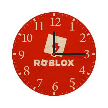 Roblox red, Ρολόι τοίχου ξύλινο plywood (20cm)
