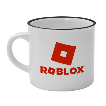 Roblox red, Κούπα κεραμική vintage Λευκή/Μαύρη 230ml