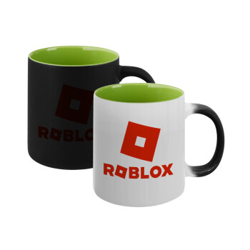 Roblox red, Κούπα Μαγική εσωτερικό πράσινο, κεραμική 330ml που αλλάζει χρώμα με το ζεστό ρόφημα