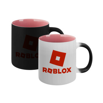 Roblox red, Κούπα Μαγική εσωτερικό ΡΟΖ, κεραμική 330ml που αλλάζει χρώμα με το ζεστό ρόφημα (1 τεμάχιο)