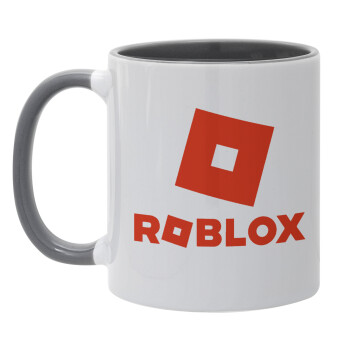 Roblox red, Mug colored grey, ceramic, 330ml