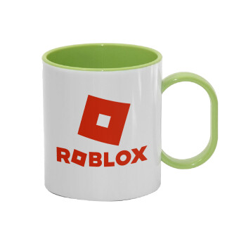 Roblox red, Κούπα (πλαστική) (BPA-FREE) Polymer Πράσινη για παιδιά, 330ml