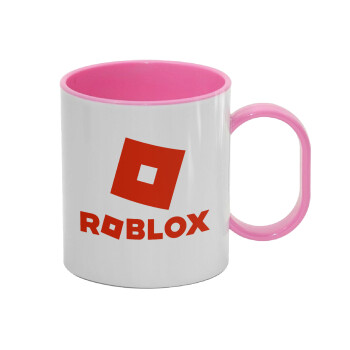 Roblox red, Κούπα (πλαστική) (BPA-FREE) Polymer Ροζ για παιδιά, 330ml