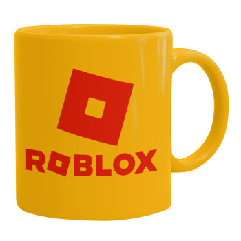 Roblox red, Ceramic coffee mug yellow, 330ml (1pcs)
