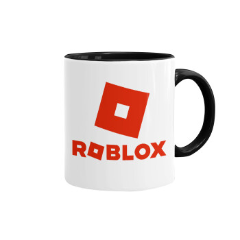 Roblox red, Κούπα χρωματιστή μαύρη, κεραμική, 330ml