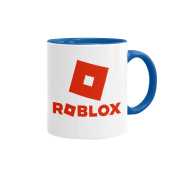 Roblox red, Κούπα χρωματιστή μπλε, κεραμική, 330ml
