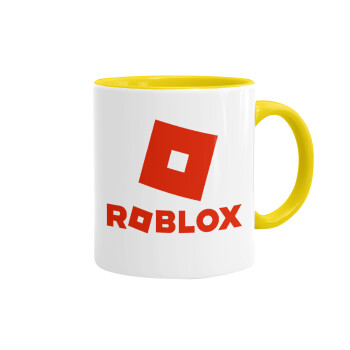 Roblox red, Κούπα χρωματιστή κίτρινη, κεραμική, 330ml