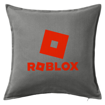 Roblox red, Μαξιλάρι καναπέ Γκρι 100% βαμβάκι, περιέχεται το γέμισμα (50x50cm)