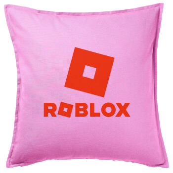Roblox red, Μαξιλάρι καναπέ ΡΟΖ 100% βαμβάκι, περιέχεται το γέμισμα (50x50cm)