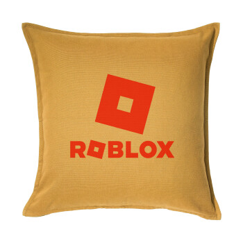 Roblox red, Μαξιλάρι καναπέ Κίτρινο 100% βαμβάκι, περιέχεται το γέμισμα (50x50cm)