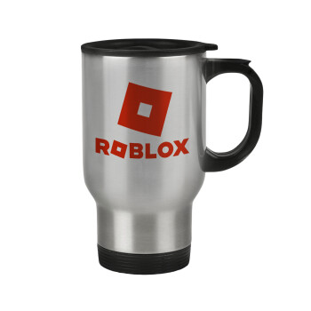 Roblox red, Κούπα ταξιδιού ανοξείδωτη με καπάκι, διπλού τοιχώματος (θερμό) 450ml