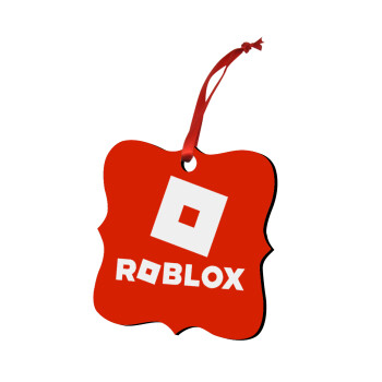 Roblox red, Christmas ornament polygon wooden 7.5cm