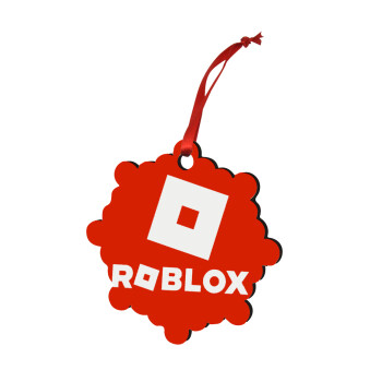Roblox red, Christmas ornament snowflake wooden 7.5cm
