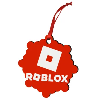 Roblox red, Christmas ornament snowflake wooden 7.5cm