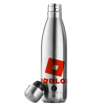Roblox red, Μεταλλικό παγούρι θερμός Inox (Stainless steel), διπλού τοιχώματος, 500ml