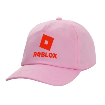 Roblox red, Casual children's baseball cap, 100% Cotton Twill, PINK (COTTON, CHILDREN'S, ONE SIZE)