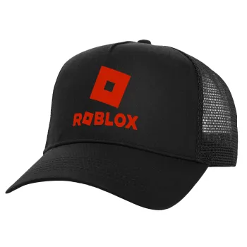 Roblox red, Καπέλο Ενηλίκων Structured Trucker, με Δίχτυ, Μαύρο (100% ΒΑΜΒΑΚΕΡΟ, ΕΝΗΛΙΚΩΝ, UNISEX, ONE SIZE)