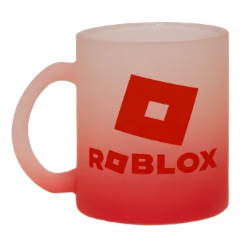 Roblox red, Κούπα γυάλινη δίχρωμη με βάση το κόκκινο ματ, 330ml